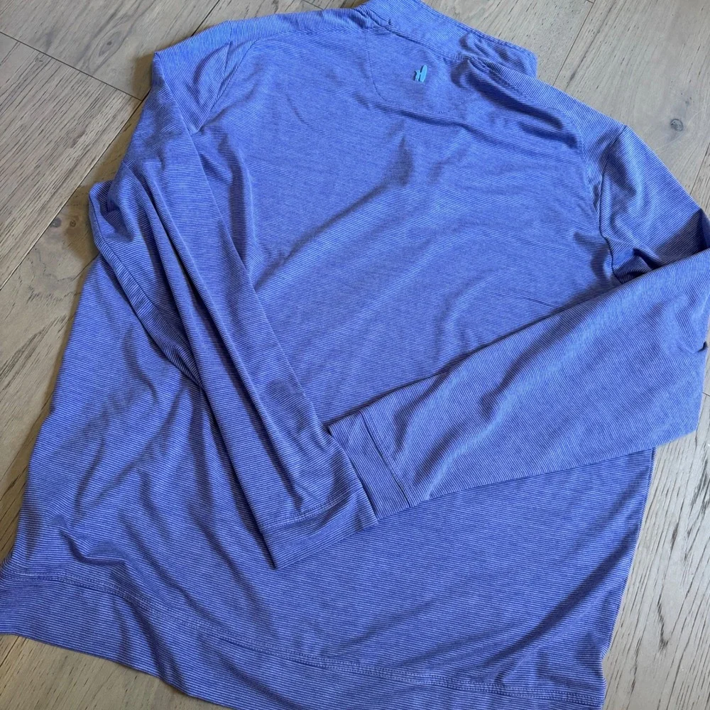 Johnnie-O Vaughn Mens XL Pompei Blue Micro Stripe Quarter Zip Pullover JMKO1890